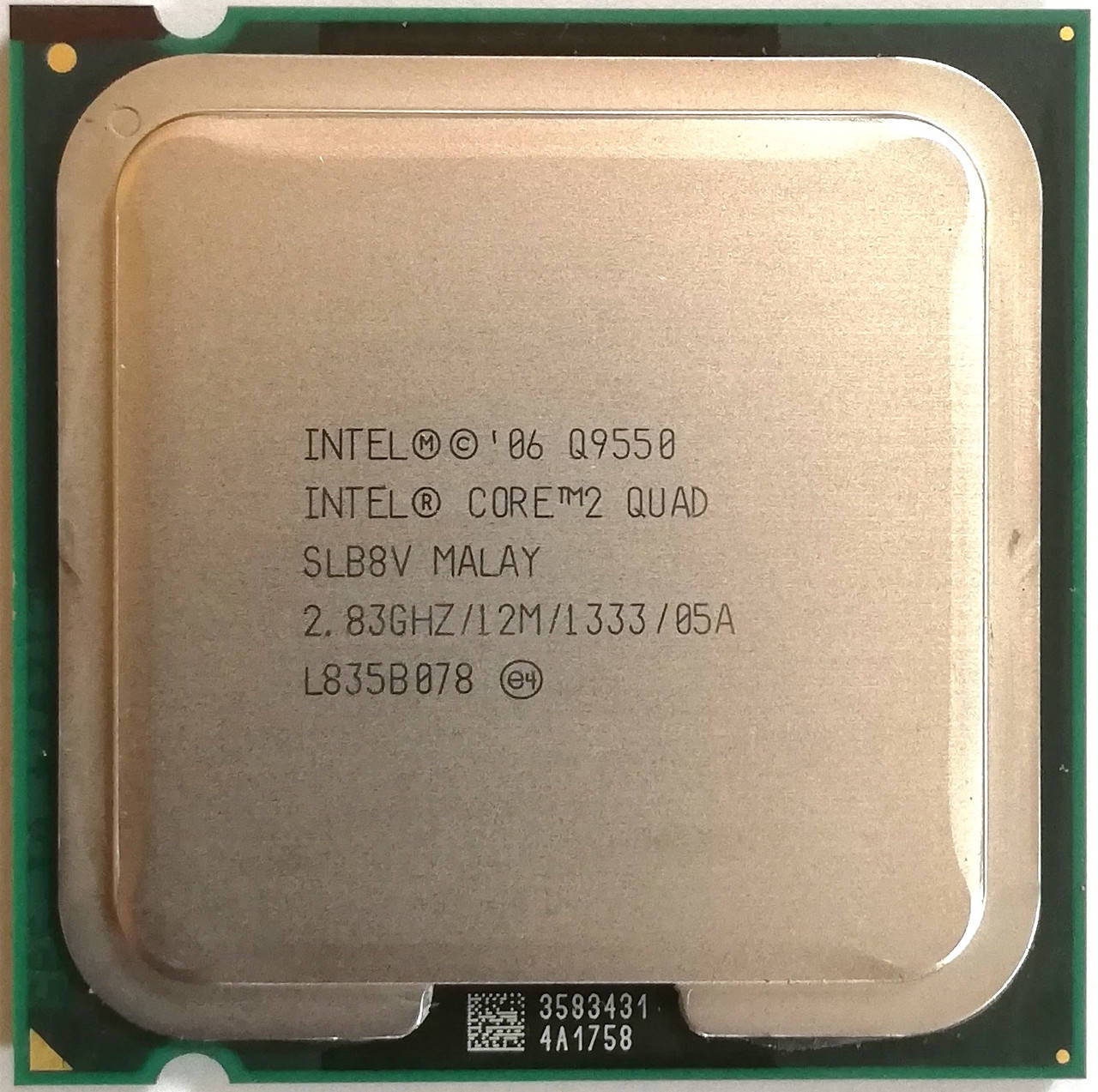 Процессор Intel Core 2 Quad Q9550 E0 SLB8V 2.83GHz 12M Cache 1333 MHz FSB Socket 775 Б/У
Процессор Intel Core 2 Quad Q9550 E0 SLB8V 2.83GHz 12M Cache 1333 MHz FSB Socket 775 Б/У