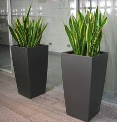 Кашпо "Финезия" с вкладышем 30*30см, h-57см Антрацит