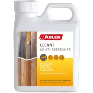 Очиститель для террасной доски Clean-Multi-Refresher, 1л, Adler. Снимает серость и почернения, грибок.
Очиститель для террасной доски Clean-Multi-Refresher, 1л, Adler. Снимает серость и почернения, грибок.