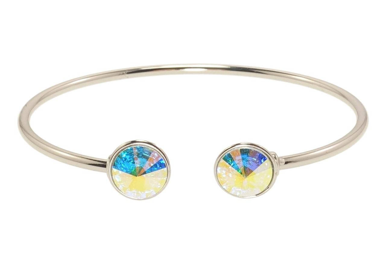 Браслет Xuping Родий с кр-ми Swarovski "Два кристалла АВ" ø 6см 
Браслет Xuping Родий с кр-ми Swarovski "Два кристалла АВ" ø 6см