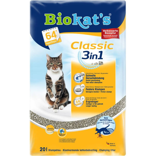Biokats Classic 3in1 комкующийся наполнитель для кошачьих туалетов с крупными гранулами, 10л
Biokats Classic 3in1 комкующийся наполнитель для кошачьих туалетов с крупными гранулами, 10л