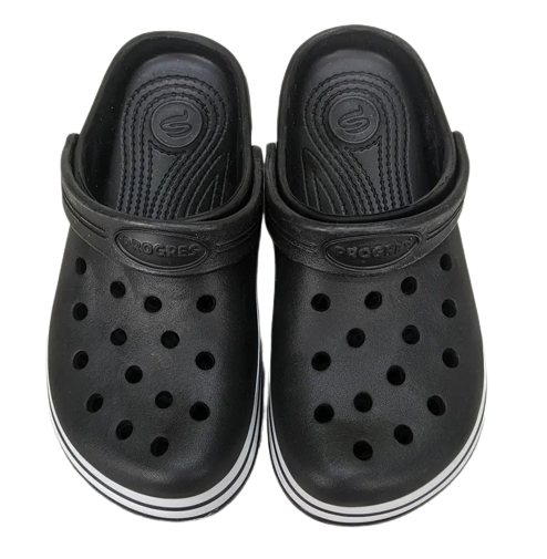 Кроксы черные сабо с большими дырками "Like Crocs", женские , подросток. 
Кроксы черные сабо с большими дырками "Like Crocs", женские , подросток.