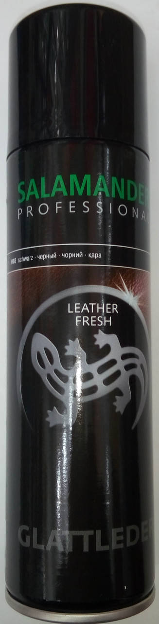 Аэрозольная краска Черная "Leather Fresh" Salamander Professional для гладкой кожи, Черный 
Аэрозольная краска Черная "Leather Fresh" Salamander Professional для гладкой кожи, Черный