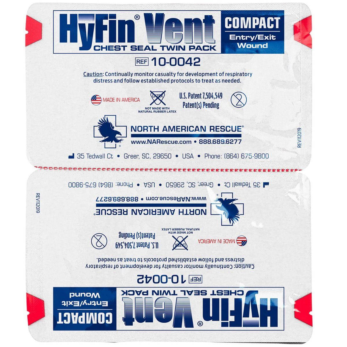 HYFIN VENT COMPACT TWIN PACK Окклюзионная вентилируемая пленка при ранениях грудной клетки
HYFIN VENT COMPACT TWIN PACK Окклюзионная вентилируемая пленка при ранениях грудной клетки