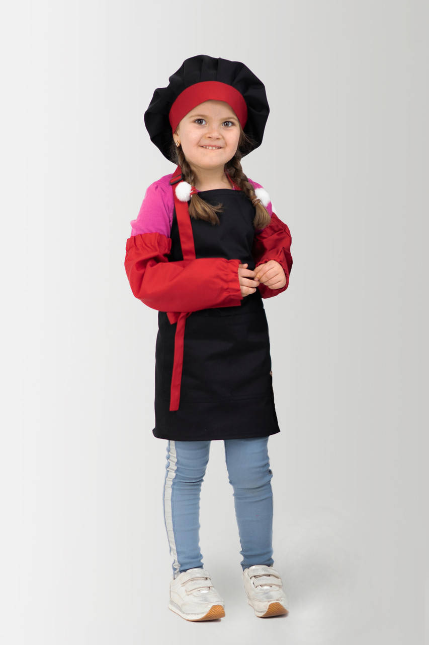 Комплект детский Latte Kids 5-7 лет | Фартук + Колпак + Нарукавники Черно-красный, Черный
Комплект детский Latte Kids 5-7 лет | Фартук + Колпак + Нарукавники Черно-красный, Черный