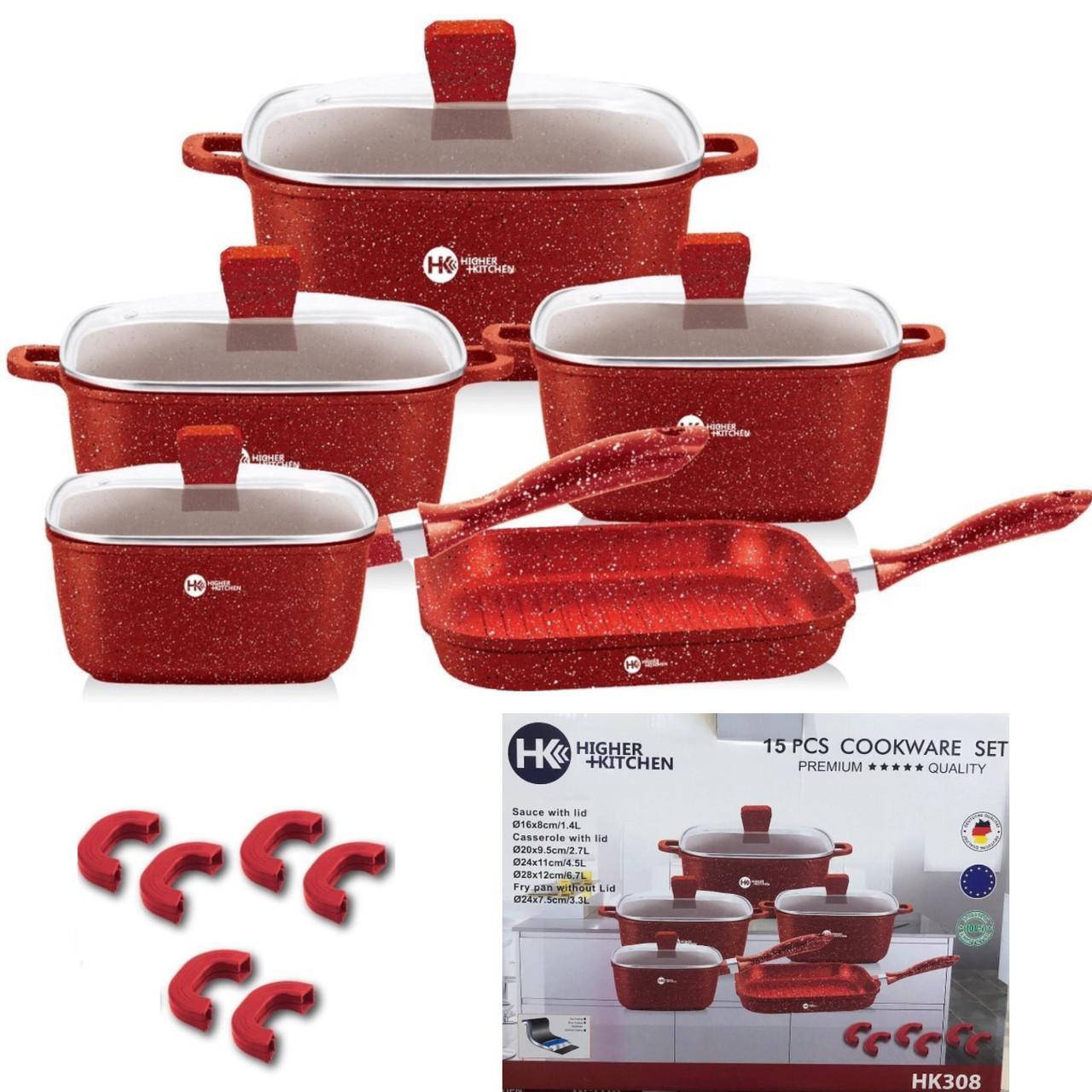 Набор кастрюль и сковорода Higher Kitchen HK-308, Набор посуды с гранитным антипригарным покрытием
Набор кастрюль и сковорода Higher Kitchen HK-308, Набор посуды с гранитным антипригарным покрытием
