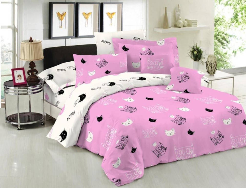 Детское полуторное постельное белье Gold "Кошка бирма розовая", Розовый 
Детское полуторное постельное белье Gold "Кошка бирма розовая", Розовый