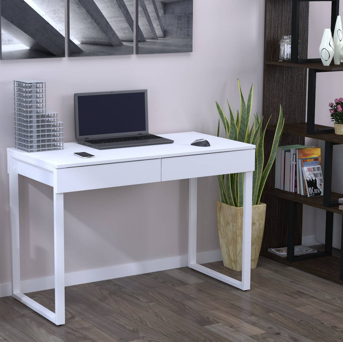 Стол письменный белый ножки белые L-11 Loft Design
Стол письменный белый ножки белые L-11 Loft Design