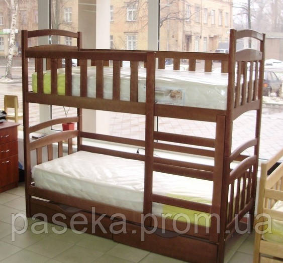 Деревянная 2 ярусная кровать 163