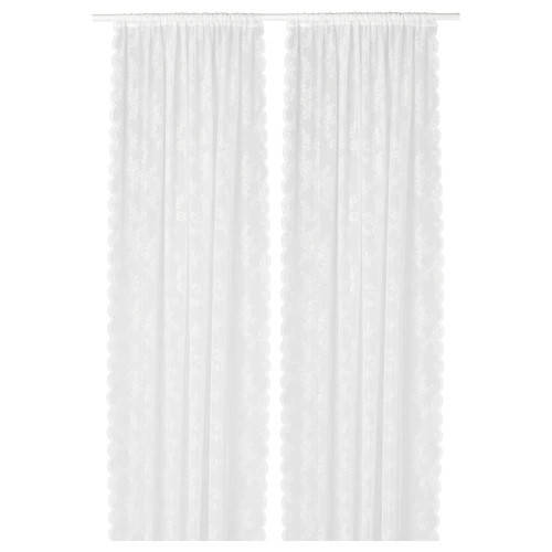 Гардины IKEA ALVINE SPETS 145x300 см Кремово-белые (800.707.63), Кремово-белый