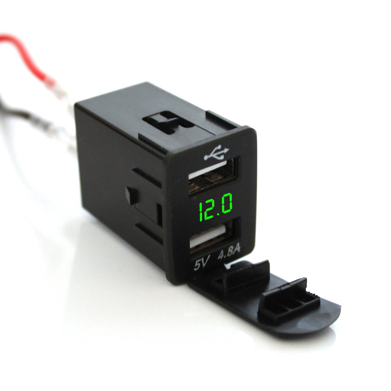 USB розетка F4 автомобильная прямоугольная врезная (12-24В, 2 USB, 4.8А, с крышкой, с зеленой подсветкой)
USB розетка F4 автомобильная прямоугольная врезная (12-24В, 2 USB, 4.8А, с крышкой, с зеленой подсветкой)