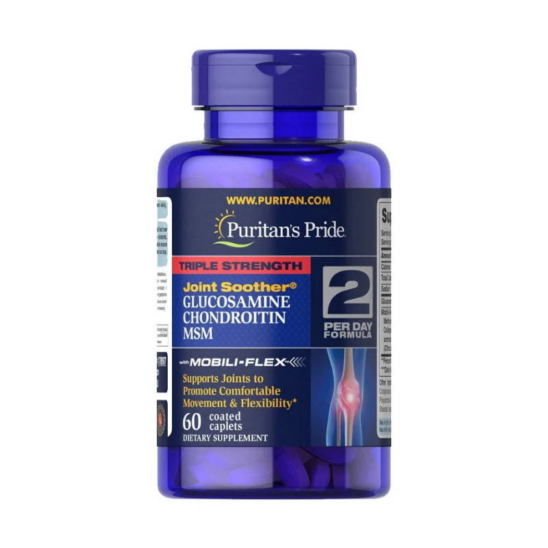 Глюкозамин, хондроитин, МСМ "Triple Strength Glucosamine & Chondroitin with MSM" Puritan's Pride, 60 таблеток
Глюкозамин, хондроитин, МСМ "Triple Strength Glucosamine & Chondroitin with MSM" Puritan's Pride, 60 таблеток