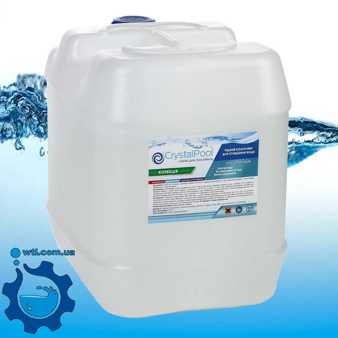 Коагулянт (флокулянт) Crystal Pool Floc Ultra Liquid 20 л / 30 кг | Жидкое средство против мутности в воде
Коагулянт (флокулянт) Crystal Pool Floc Ultra Liquid 20 л / 30 кг | Жидкое средство против мутности в воде