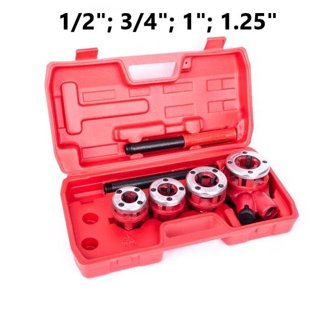 Набор плашек 4 шт. для нарезки резьбы 1/2"; 3/4"; 1"; 1 1/4" INTERTOOL SD-8004, ручные клуппы
Набор плашек 4 шт. для нарезки резьбы 1/2"; 3/4"; 1"; 1 1/4" INTERTOOL SD-8004, ручные клуппы