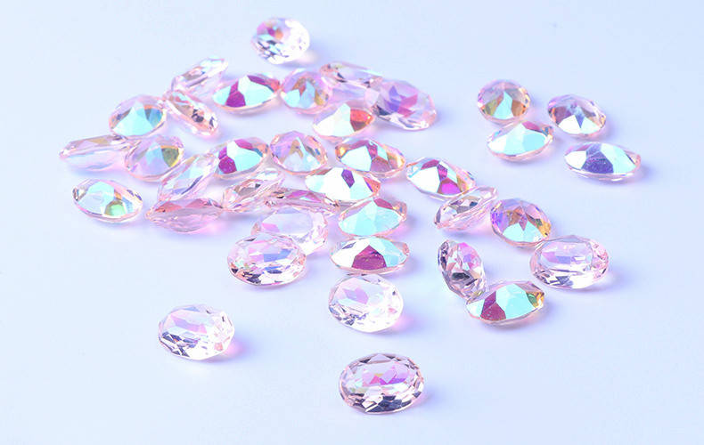 (10шт) Кристаллы "Грань АБ" овал грань 10х14мм, Красный