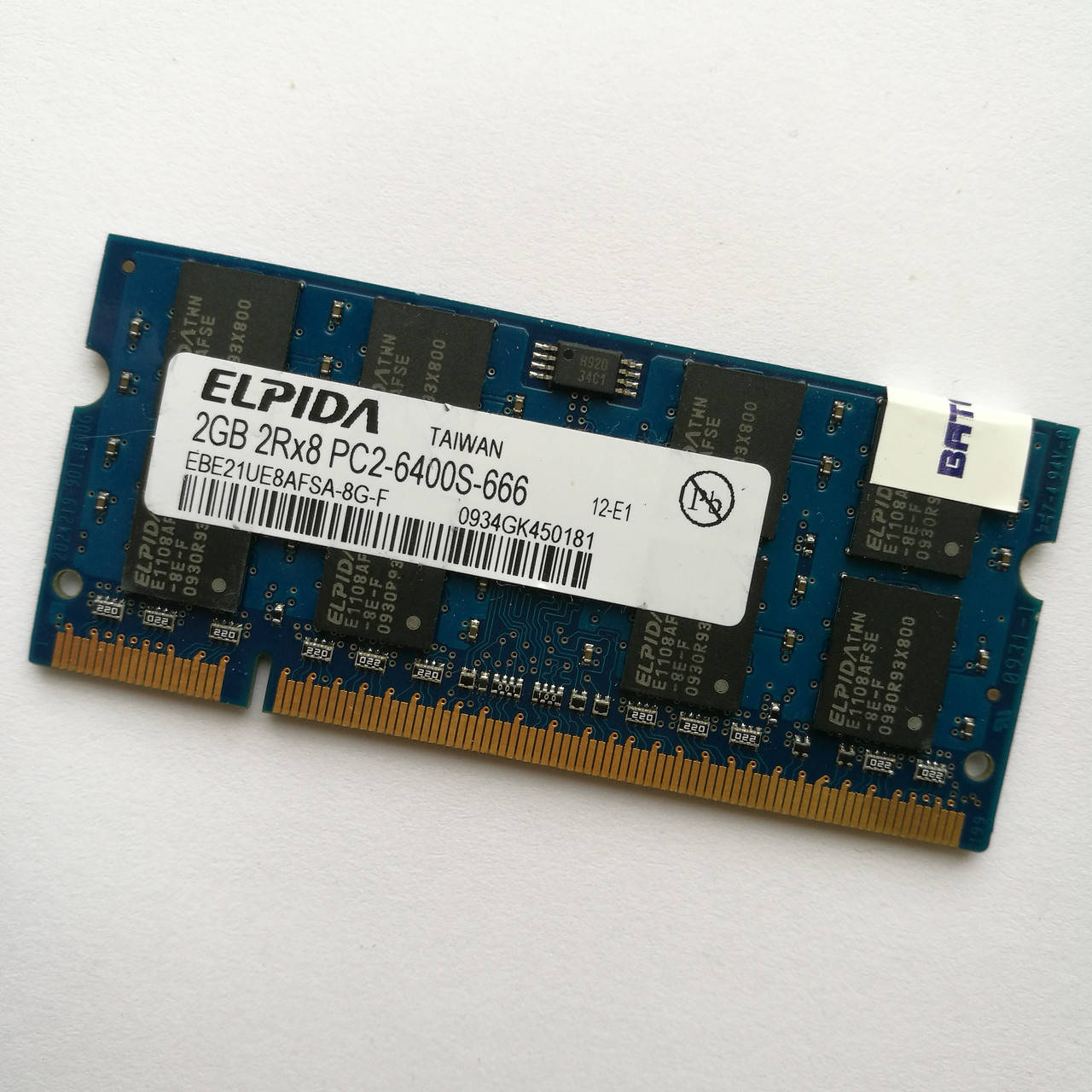 Оперативная память для ноутбука Elpida SODIMM DDR2 2Gb 800MHz 6400s CL6 (EBE21UE8AFSA-8G-F) Б/У
Оперативная память для ноутбука Elpida SODIMM DDR2 2Gb 800MHz 6400s CL6 (EBE21UE8AFSA-8G-F) Б/У