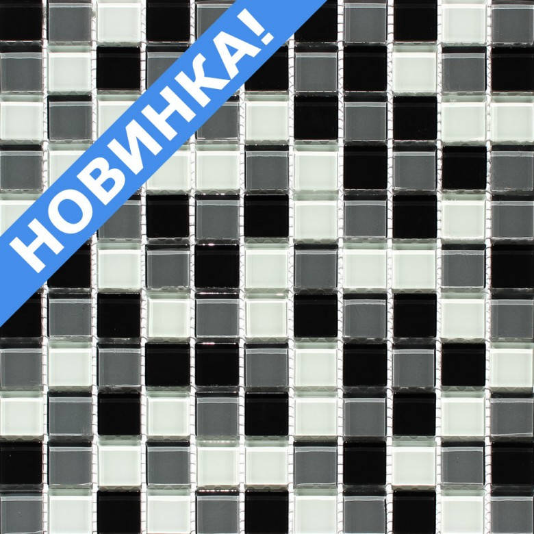 Черно-белая мозаика шахматка Vivacer MixC010, Черный 
Черно-белая мозаика шахматка Vivacer MixC010, Черный