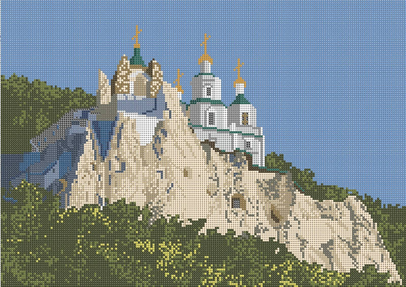 Схема на ткани для вышивания бисером Святогорская лавра КМР 3203 
Схема на ткани для вышивания бисером Святогорская лавра КМР 3203