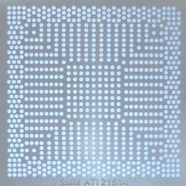 Трафарет BGA ATI 216-0683013, 216-0707005, 216-0707009, 216PVAVA12FG, 216QMAKA14FG, 216MJBKA15FG
Трафарет BGA ATI 216-0683013, 216-0707005, 216-0707009, 216PVAVA12FG, 216QMAKA14FG, 216MJBKA15FG