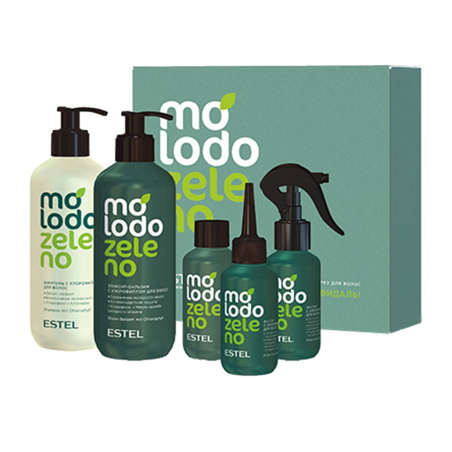 Набор для экспресс-процедуры с хлорофиллом для волос Molodo Zeleno Estel Professional (400 мл / 3Х100 мл)
Набор для экспресс-процедуры с хлорофиллом для волос Molodo Zeleno Estel Professional (400 мл / 3Х100 мл)