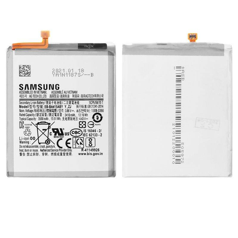 Акумулятор EB-BA415ABY для Samsung A415 Galaxy A41, Li-ion, 3.86 В, 3500 мАг, Original (PRC)
Акумулятор EB-BA415ABY для Samsung A415 Galaxy A41, Li-ion, 3.86 В, 3500 мАг, Original (PRC)