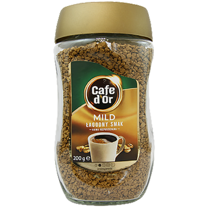 Кава розчинна Кофедор мілд Cafe d'Or mild 200g 6шт/ящ (Код : 00-00011836)
Кава розчинна Кофедор мілд Cafe d'Or mild 200g 6шт/ящ (Код : 00-00011836)