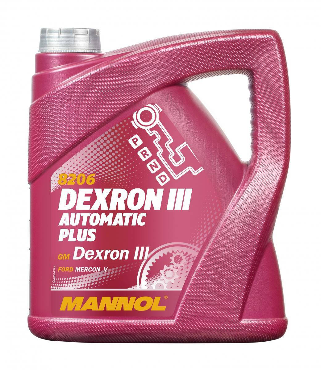 Трансмиссионное масло Mannol 8206 DEXRON III AUTOMATIC PLUS 4л (АКПП, жидкость ГУР, красное)
Трансмиссионное масло Mannol 8206 DEXRON III AUTOMATIC PLUS 4л (АКПП, жидкость ГУР, красное)