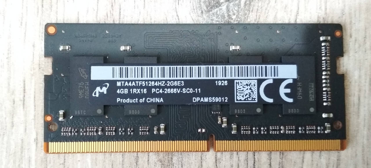 Оперативка для ноутбука 4GB DDR4 2666V Micron PC4 21333S 1Rx16 RAM Оперативная память ДДР4
Оперативка для ноутбука 4GB DDR4 2666V Micron PC4 21333S 1Rx16 RAM Оперативная память ДДР4
