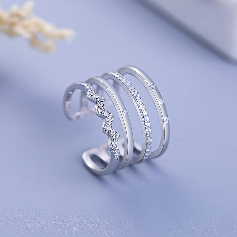 Кольцо Бали серебро/многорядное /регулирующийся размер/с цирконами/модные кольца/ покрытие серебром 925