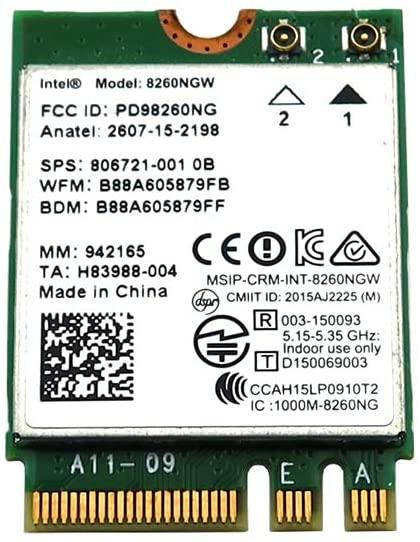 Wi-fi+BT модуль M.2 Intel Dual Band Wireless-AC 8260 8260ngw 802,11ac 867 Mbps 2,4 GHz/ 5GHz!
Wi-fi+BT модуль M.2 Intel Dual Band Wireless-AC 8260 8260ngw 802,11ac 867 Mbps 2,4 GHz/ 5GHz!