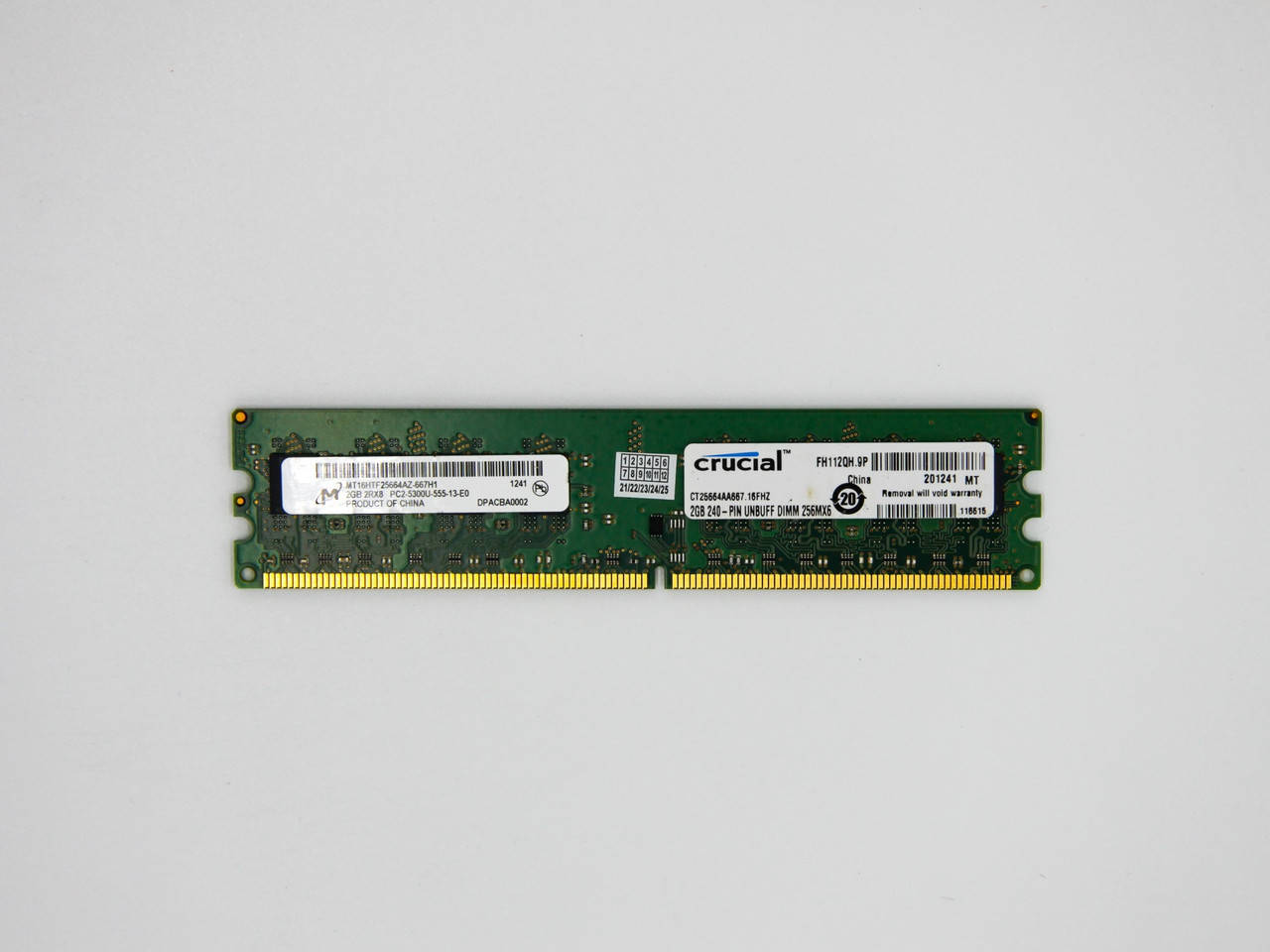 Оперативная память Micron DIMM 2Gb DDR2 667MHz PC2-5300 CL5 (MT16HTF25664AZ-667H1 CT25664AA667.14FHZ)
Оперативная память Micron DIMM 2Gb DDR2 667MHz PC2-5300 CL5 (MT16HTF25664AZ-667H1 CT25664AA667.14FHZ)