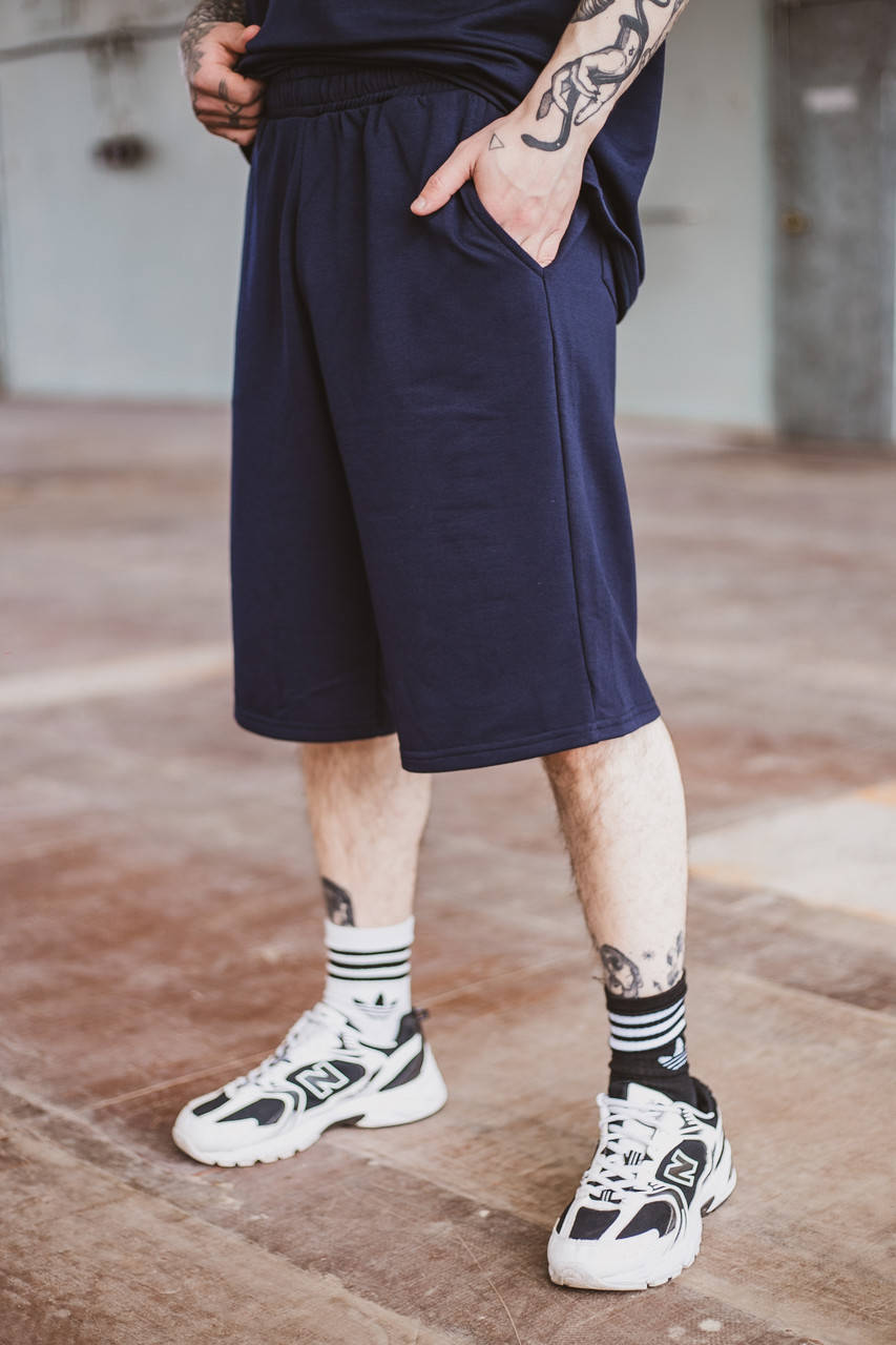 Мужской летние трикотажные синие шорты с карманами Оверсайз Oversize с хлопка XXL-3XL, Темно-синий
Мужской летние трикотажные синие шорты с карманами Оверсайз Oversize с хлопка XXL-3XL, Темно-синий