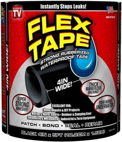 Сверхсильная клейкая лента Flex Tape (Флекс Тайп), супер скотч, водонепроницаемая, латка, ТЕ, Черный
Сверхсильная клейкая лента Flex Tape (Флекс Тайп), супер скотч, водонепроницаемая, латка, ТЕ, Черный