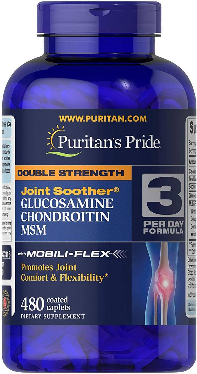 Puritans Pride Double Strength Glucosamine Chondroitin and Msm Joint Soother 480 таблеток
Puritans Pride Double Strength Glucosamine Chondroitin and Msm Joint Soother 480 таблеток