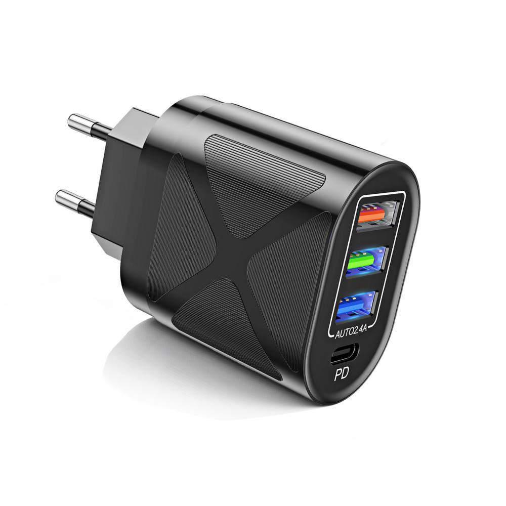 Сетевое зарядное устройство для телефона 3xUSB + Type-C 5V/2.4A зарядка смартфона USLION UD7536 (BK-390), Черный
Сетевое зарядное устройство для телефона 3xUSB + Type-C 5V/2.4A зарядка смартфона USLION UD7536 (BK-390), Черный