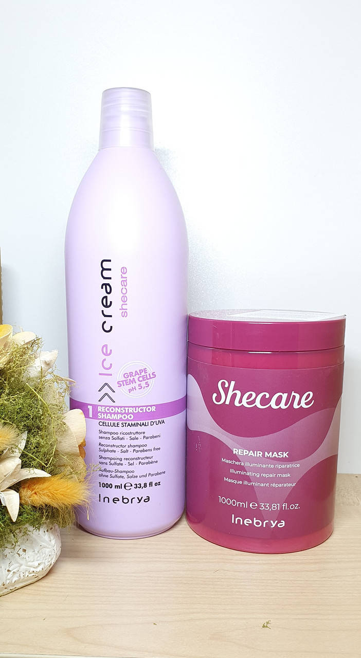 Набор!! Шампунь и маска для волос восстанавливающая Inebrya Shecare Reconstructor, 1000 мл
Набор!! Шампунь и маска для волос восстанавливающая Inebrya Shecare Reconstructor, 1000 мл