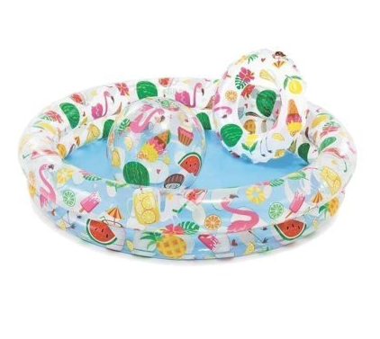 Детский надувной бассейн Intex 59460 с надувным кругом и мячом 
Детский надувной бассейн Intex 59460 с надувным кругом и мячом