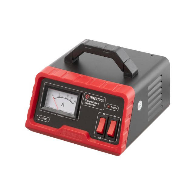 Устройство зарядное для аккумуляторов 6/12 В, 3/6 А, 4-60 Ач, с трансформатором INTERTOOL AT-3033
Устройство зарядное для аккумуляторов 6/12 В, 3/6 А, 4-60 Ач, с трансформатором INTERTOOL AT-3033