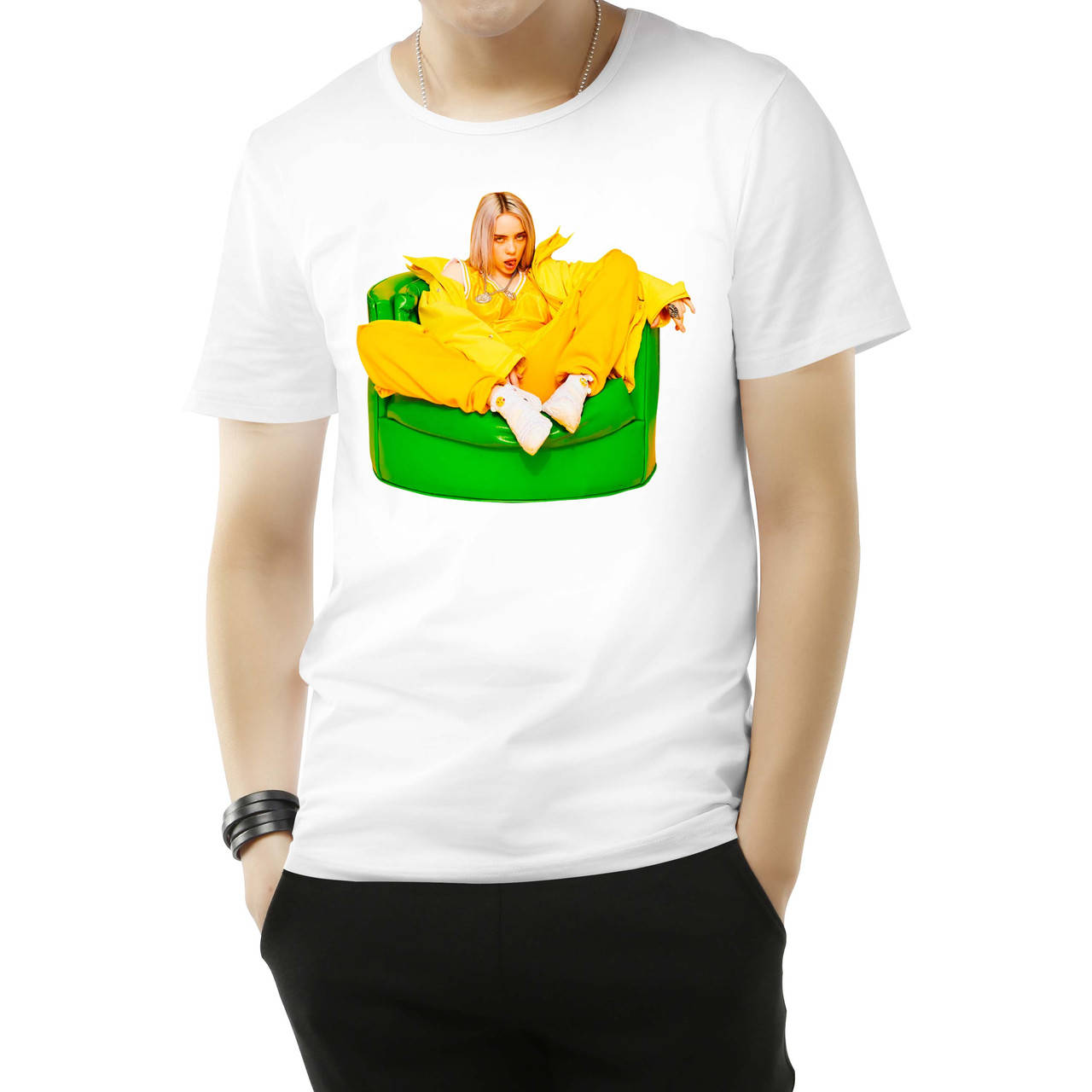 Мужская футболка с принтом "Billie Eilish (Билли Айлиш) на зеленом кресле" Push IT S, Белый
Мужская футболка с принтом "Billie Eilish (Билли Айлиш) на зеленом кресле" Push IT S, Белый