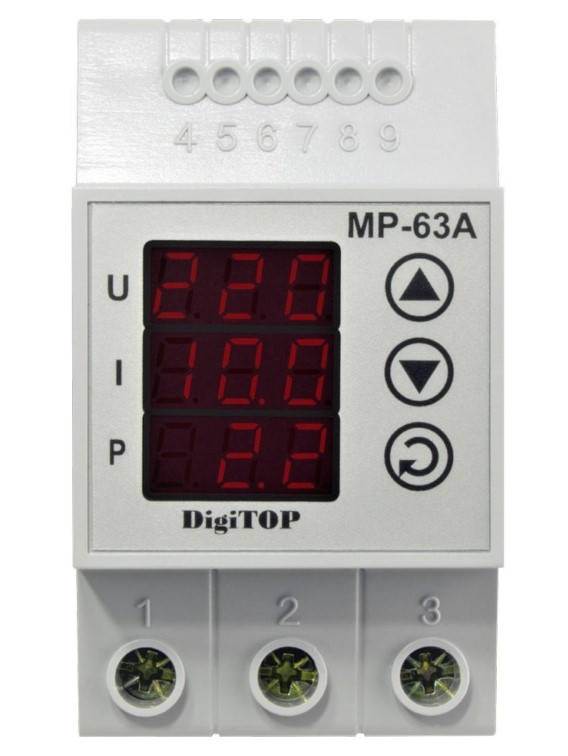 Реле багатофункціональне MP-63А Реле напряжения + реле напряжения с контролем тока DigiTOP
Реле багатофункціональне MP-63А Реле напряжения + реле напряжения с контролем тока DigiTOP