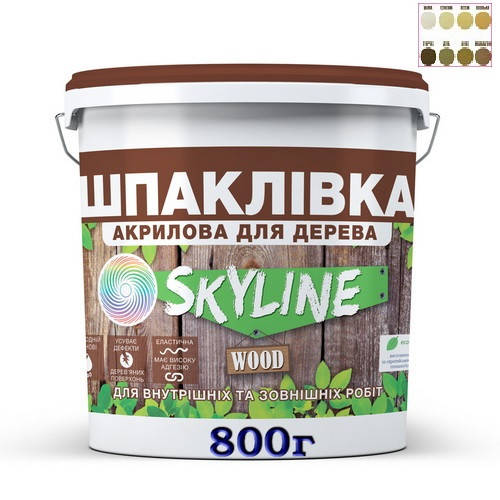 Шпаклёвка для дерева акриловая цветная готовая к применению SkyLine Wood, 800 г, Разные цвета
Шпаклёвка для дерева акриловая цветная готовая к применению SkyLine Wood, 800 г, Разные цвета