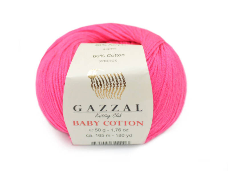 Gazzal Baby Cotton, Фуксия №3461, Розовый 
Gazzal Baby Cotton, Фуксия №3461, Розовый