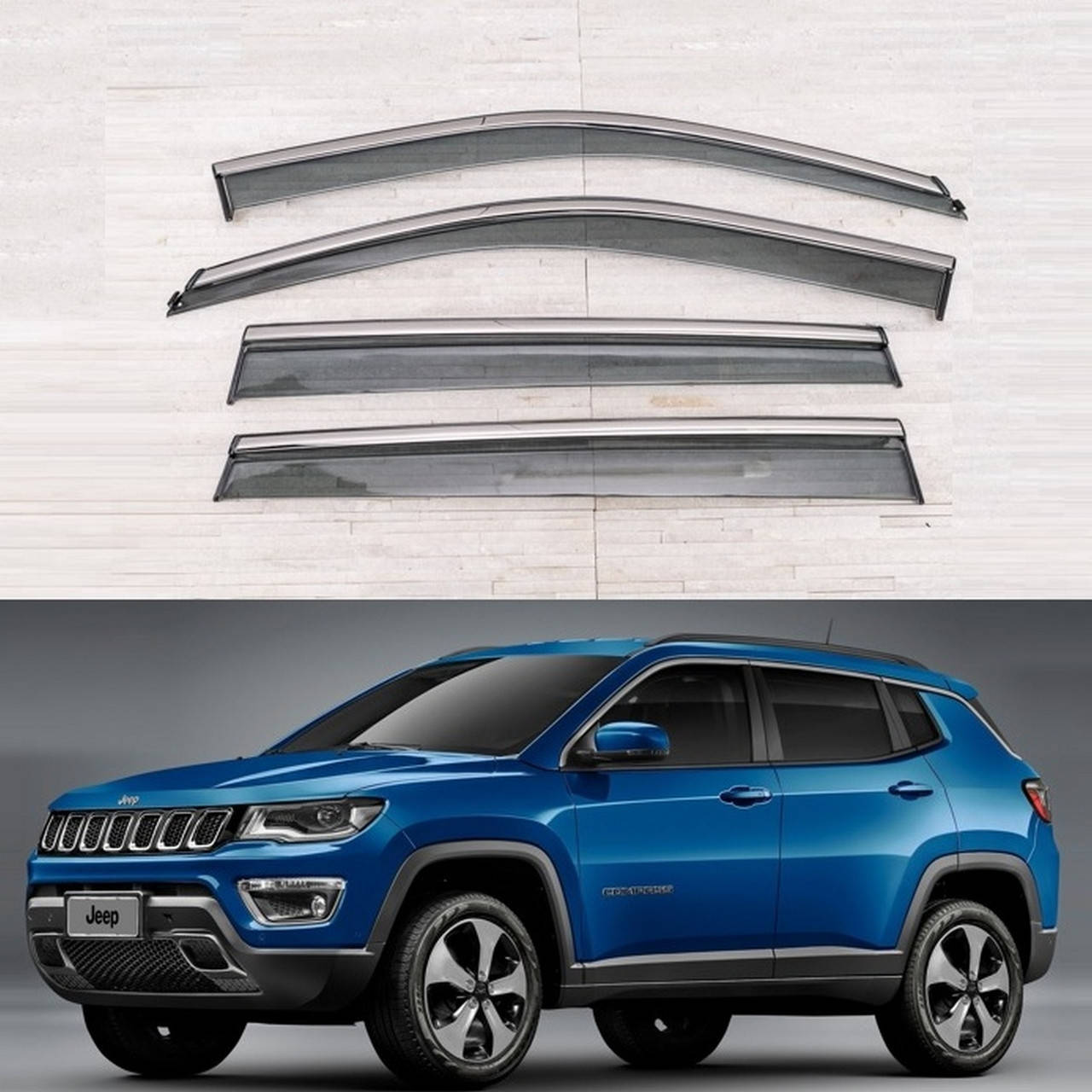 Дефлектори окон для Jeep Compass II 2017+ 
Дефлектори окон для Jeep Compass II 2017+