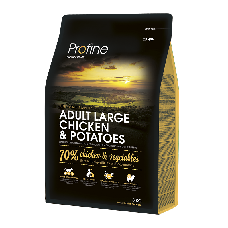 Profine Adult Large Breed Chicken and Potatoes для взрослых собак крупных пород с курицей и картофелем 15кг
Profine Adult Large Breed Chicken and Potatoes для взрослых собак крупных пород с курицей и картофелем 15кг