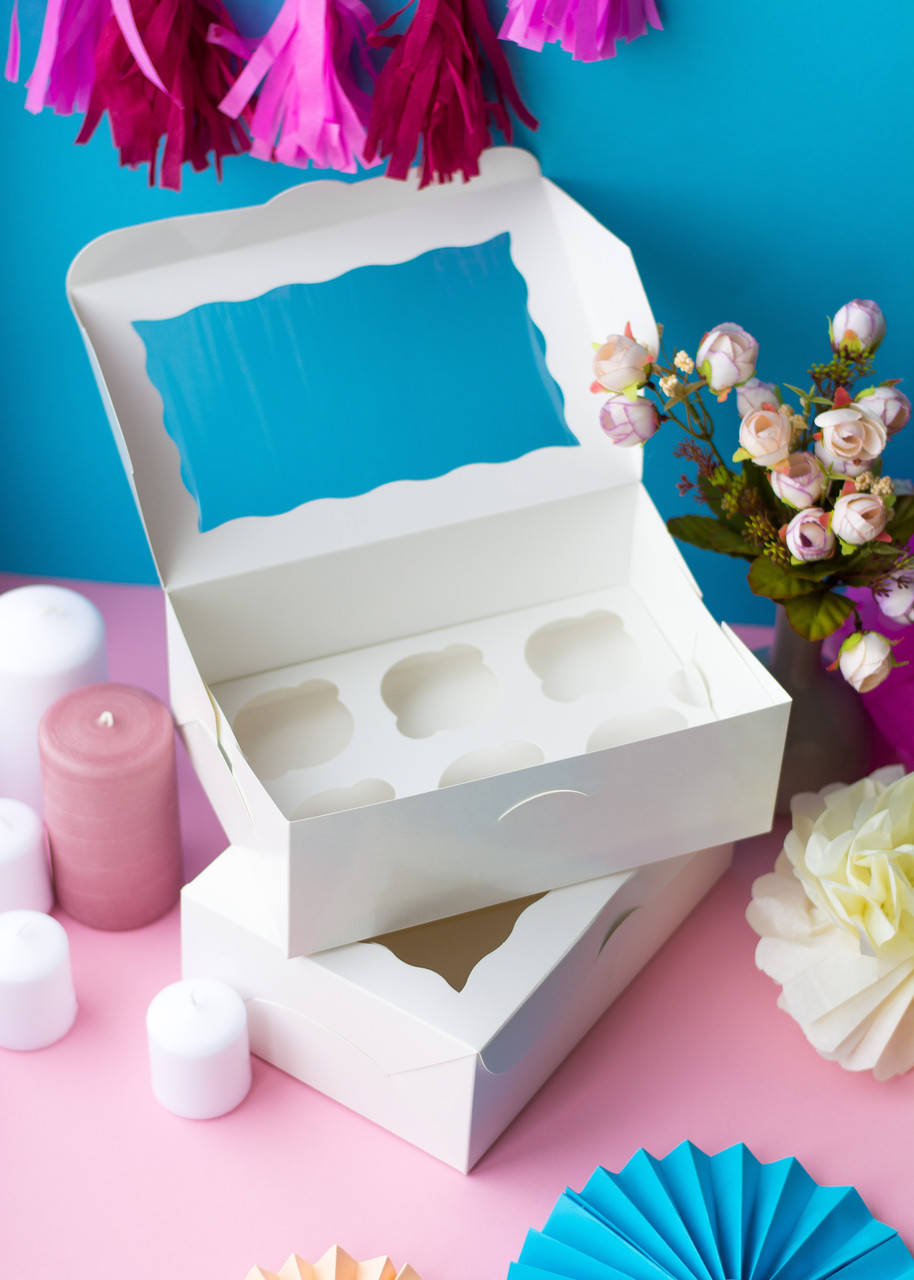 Коробка для 6-ти капкейков, Белый
Коробка для 6-ти капкейков, Белый