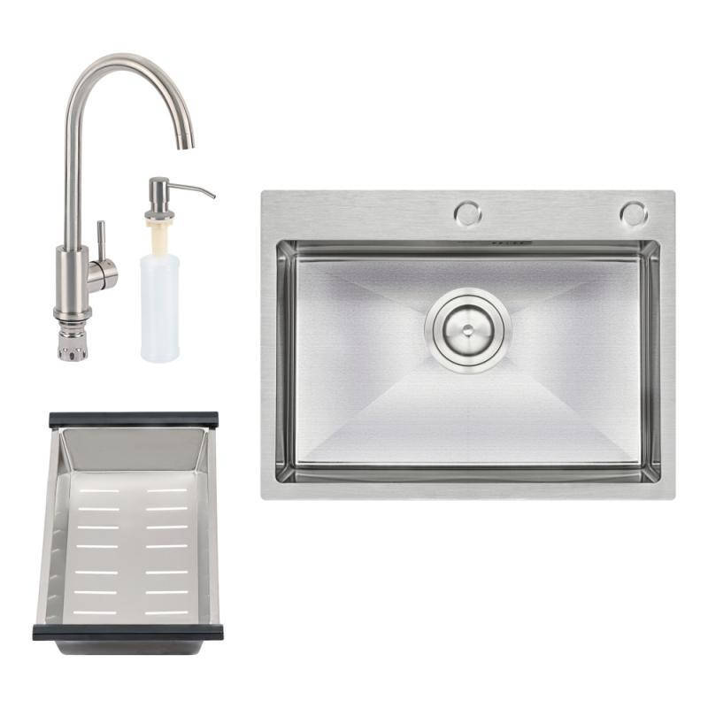 Набор 4 в 1 Qtap кухонная мойка D6045 2.7/1.0 мм Satin + смеситель + сушилка + дозатор для моющего средства
Набор 4 в 1 Qtap кухонная мойка D6045 2.7/1.0 мм Satin + смеситель + сушилка + дозатор для моющего средства