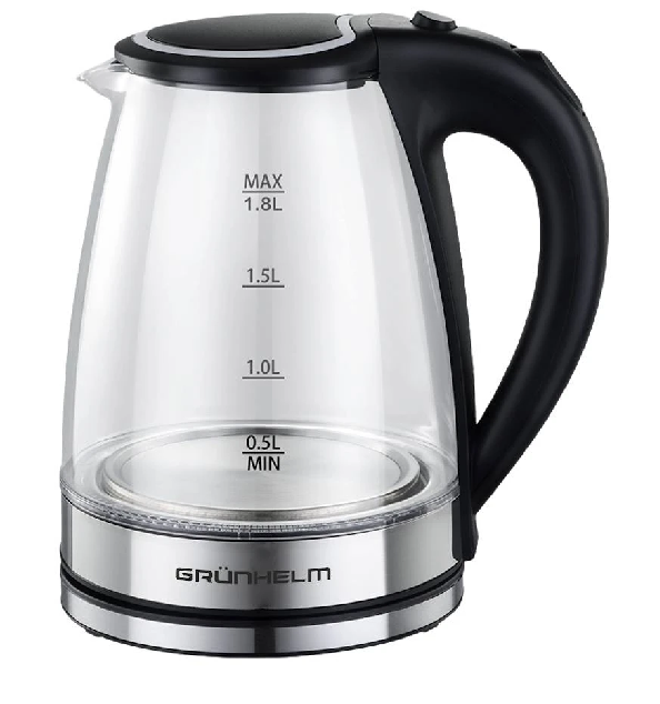 Электрочайник стеклянный Grunhelm EKG-2301 - 1800 Вт 1,8 л (черный чайник электрический)
Электрочайник стеклянный Grunhelm EKG-2301 - 1800 Вт 1,8 л (черный чайник электрический)