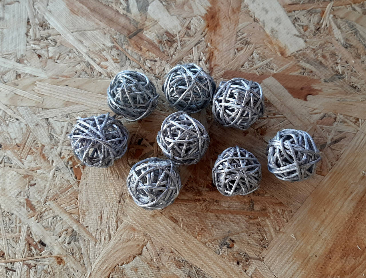 Шарик из ротанга 3см, серебро
Шарик из ротанга 3см, серебро