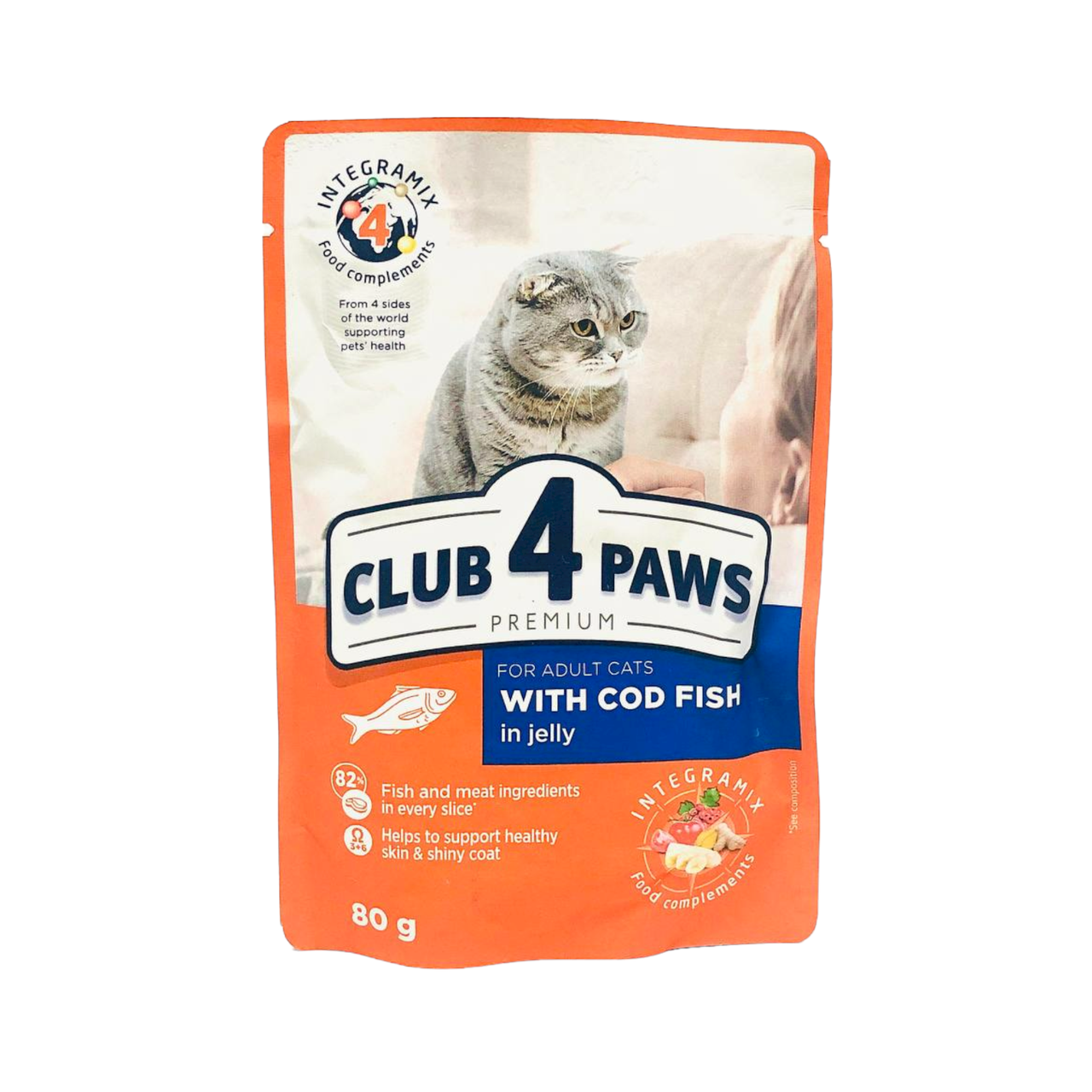 Влажный корм для взрослых кошек Club 4 Paws (Клуб 4 Лапы) Премиум 100 г С треской в желе
Влажный корм для взрослых кошек Club 4 Paws (Клуб 4 Лапы) Премиум 100 г С треской в желе