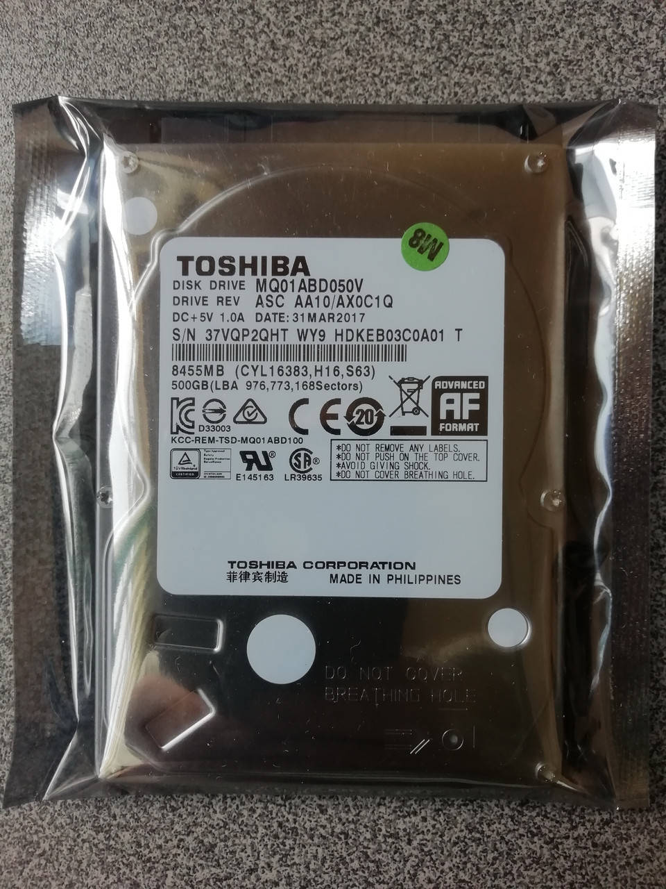 Жесткий диск б/у 500GB 2.5'' Toshiba для ноутбука или регистратора видеонаблюдения, стандарт 9мм
Жесткий диск б/у 500GB 2.5'' Toshiba для ноутбука или регистратора видеонаблюдения, стандарт 9мм